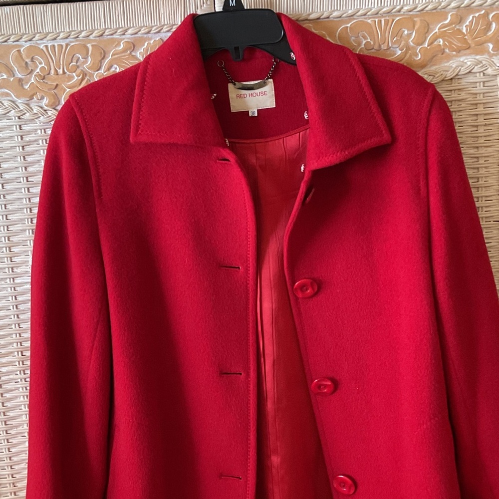Amazing Red House Wool Coat EUC